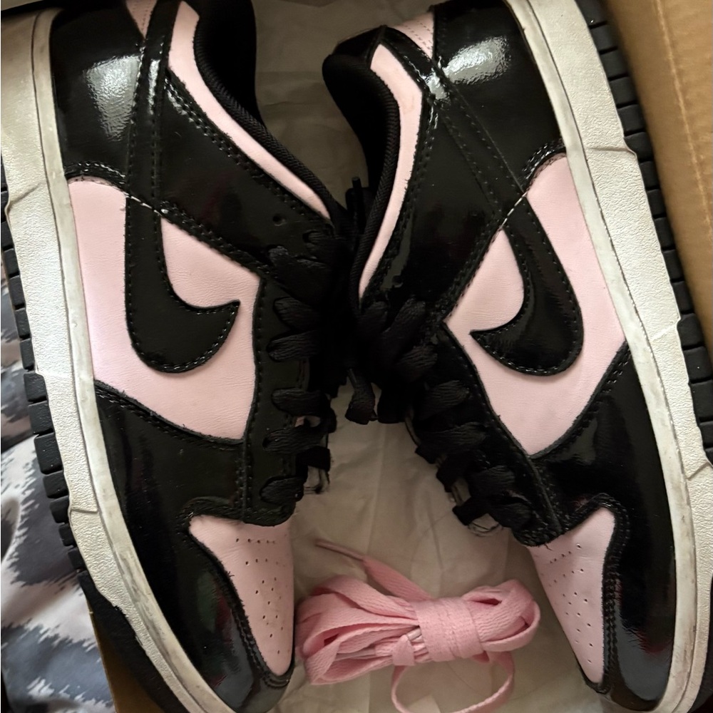 Nike Black and Pink Kids Sneakers